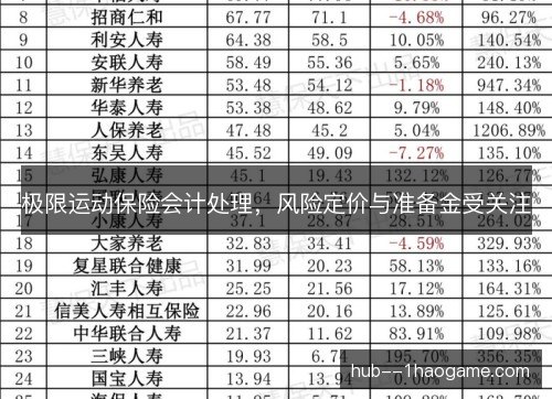 极限运动保险会计处理，风险定价与准备金受关注